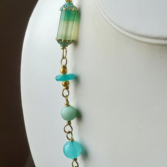 Handmade Agate, turquoise and Amazonite Necklace - Picture 7 of 10